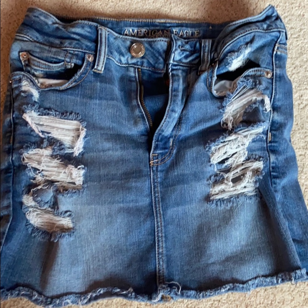 American eagle mini jean skirt high waisted